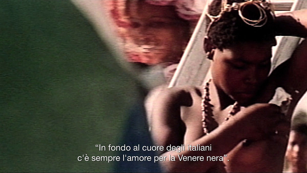 Invernomuto, MALÙ – Lo Stereotipo della Venere Nera in Italia [censored], 2015. Film stills, courtesy of the artists and Pinksummer, Genova